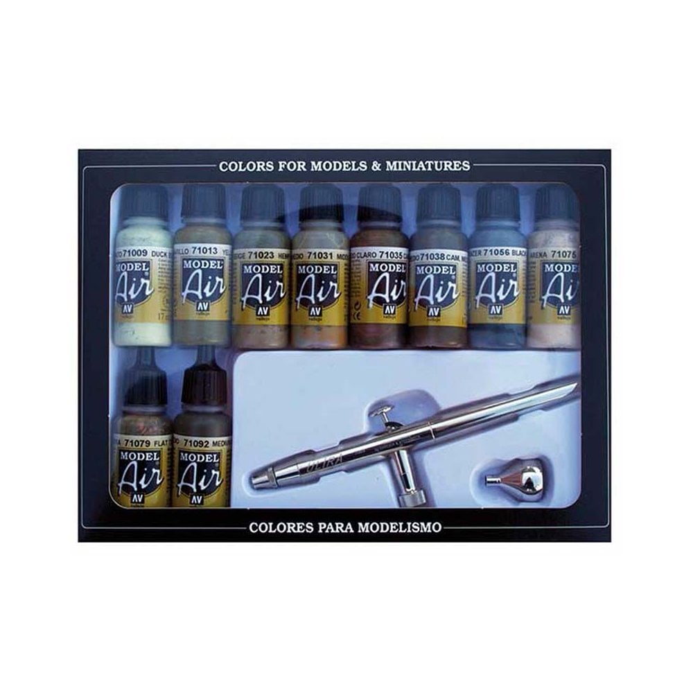 Vallejo Paint Set Ultra Airbrush Inc 10 Camo Colors 71.168 Vallejo Paint Set Ultra Airbrush Inc 10 Camo Colors 71.168