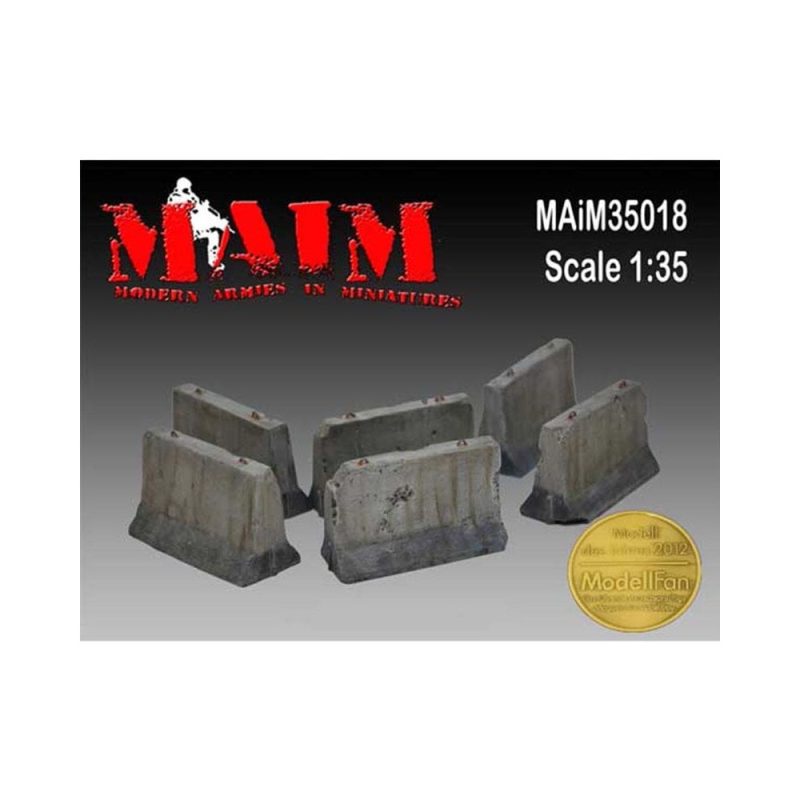 1/35 Big Jersey Barrieres (6pcs) Modern Armies in Miniatures MAIM35018 1/35 Big Jersey Barrieres (6pcs) Modern Armies in Miniatures MAIM35018