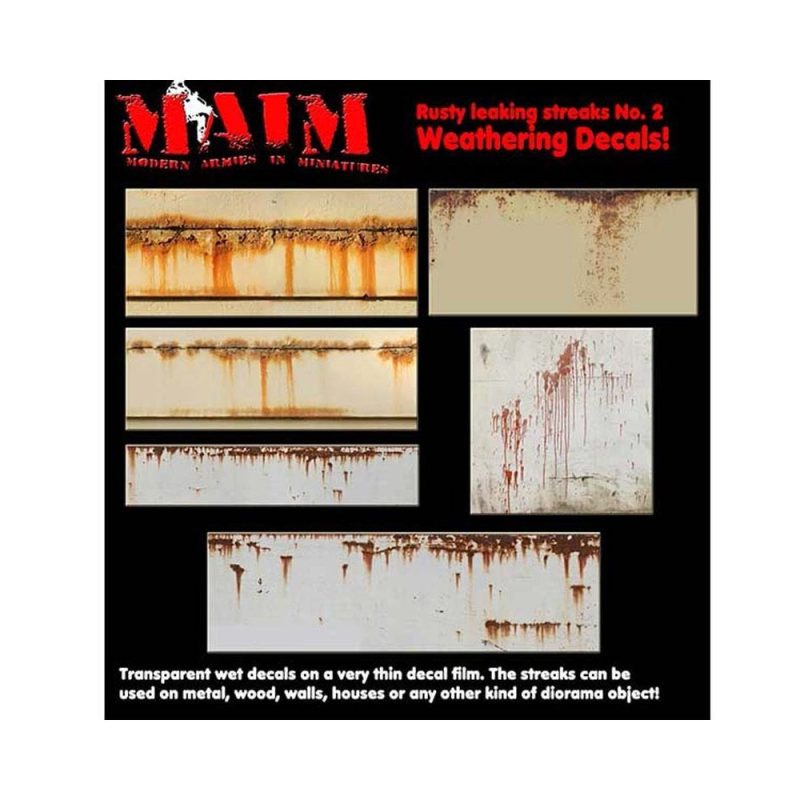 1/35 Rusty Leaking Streaks No.2 Weathering Decals Modern Armies in Miniatures MAIM35145 1/35 Rusty Leaking Streaks No.2 Weathering Decals Modern Armies in Miniatures MAIM35145