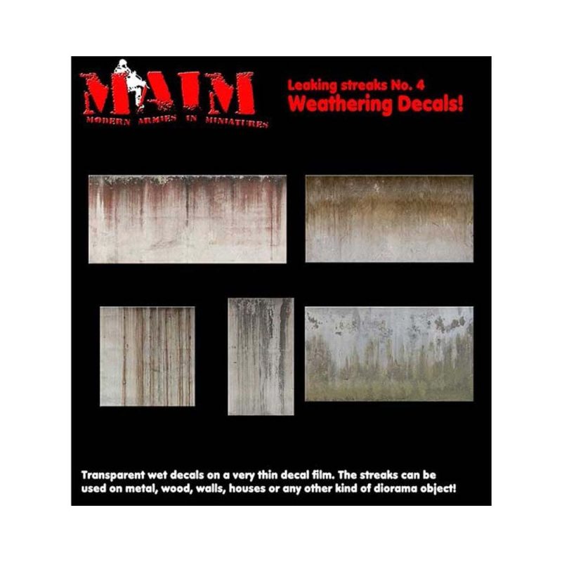 1/35 Leaking Streaks No.4 Weathering Decals Modern Armies in Miniatures MAIM35169 1/35 Leaking Streaks No.4 Weathering Decals Modern Armies in Miniatures MAIM35169