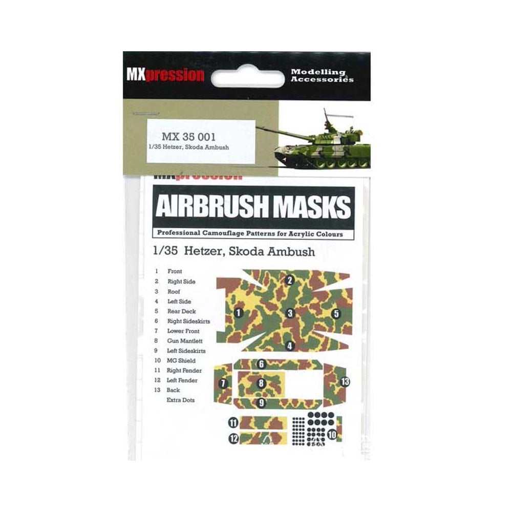 1/35 Hetzer Skoda Ambush Airbrush Mask MXpressions MX35001 1/35 Hetzer Skoda Ambush Airbrush Mask MXpressions MX35001