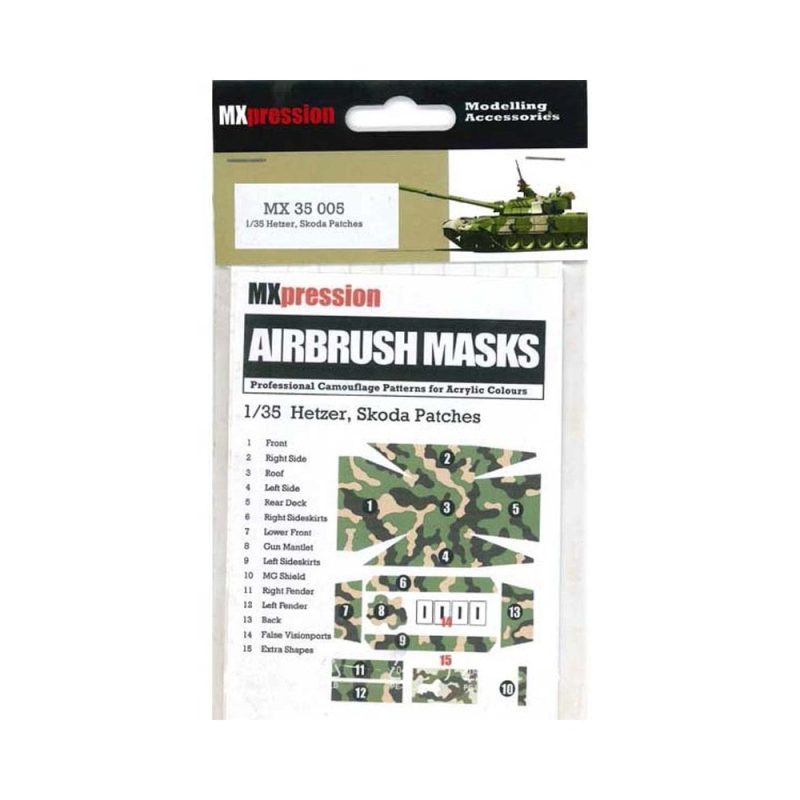 1/35 Hetzer Skoda Patches Airbrush Mask MXpressions MX35005