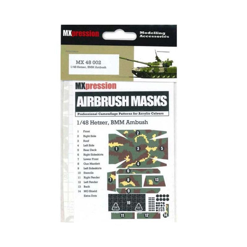 1/48 Hetzer BMM Ambush Airbrush Mask MXpressions MX48002