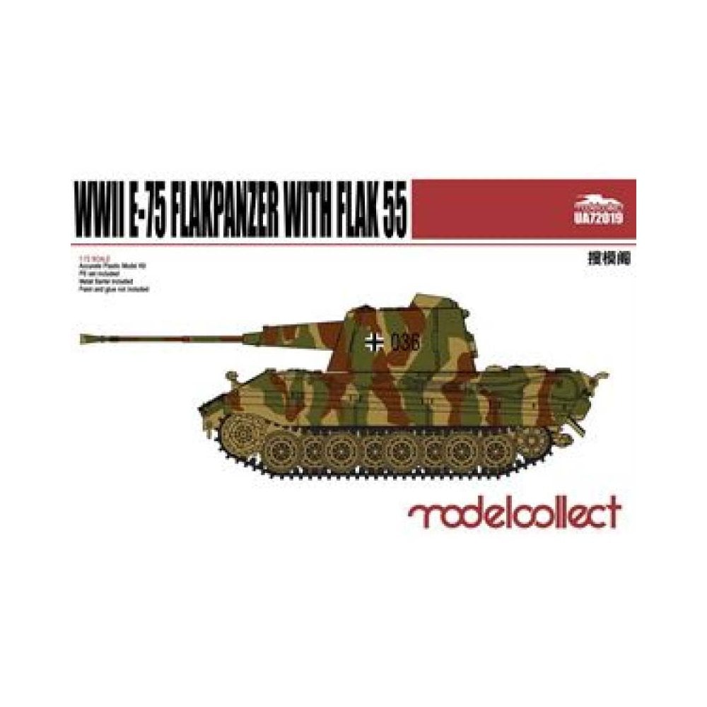 1/72 Germany WWII E-75 Flakpanzer with FLAK 55 Model Collect UA72019 1/72 Germany WWII E-75 Flakpanzer with FLAK 55 Model Collect UA72019
