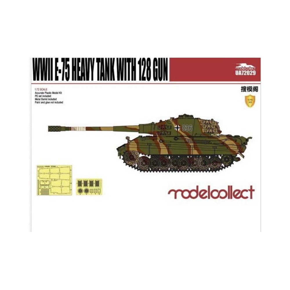 1/72 Germany WWII E-75 Heavy Tank with 128 gun Model Collect UA72029 1/72 Germany WWII E-75 Heavy Tank with 128 gun Model Collect UA72029
