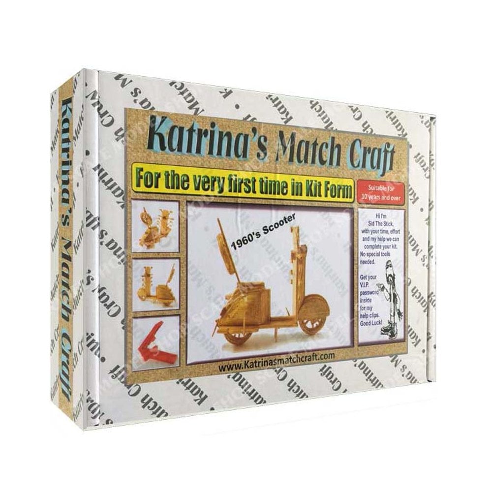 1960s Scooter Matchstick Kit Katrina's Match Craft KMSCOOTER 1960s Scooter Matchstick Kit Katrina's Match Craft KMSCOOTER