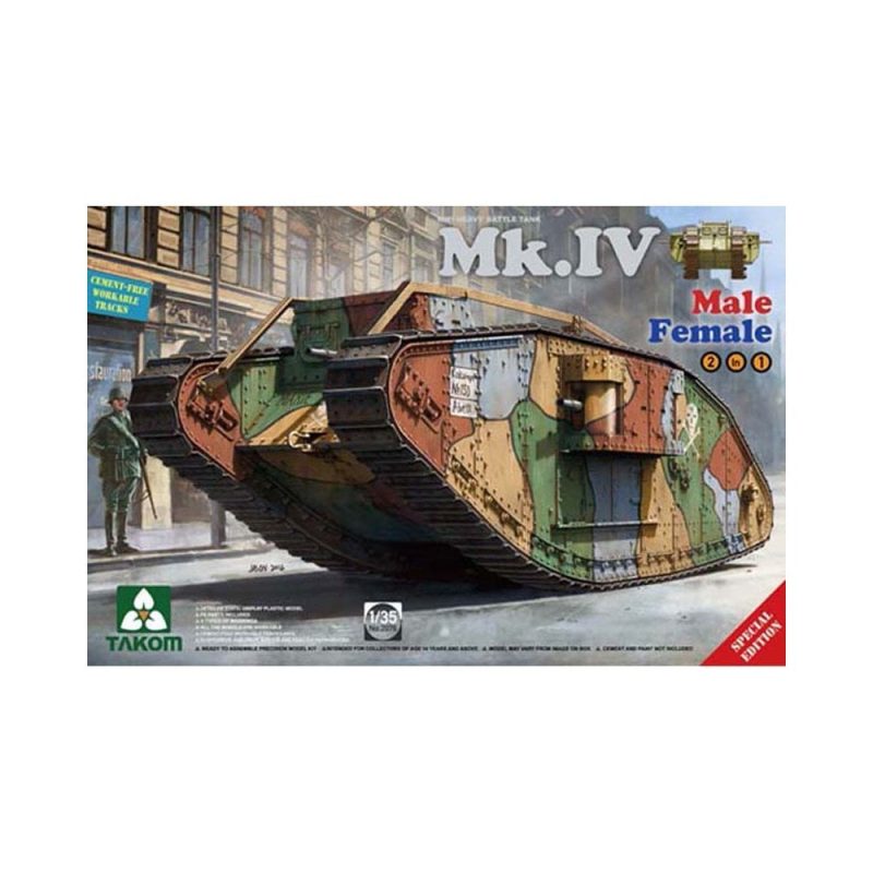 1/35 WWI Heavy Battle Tank Mk IV 2 in 1 (Special Edition) Takom 02076