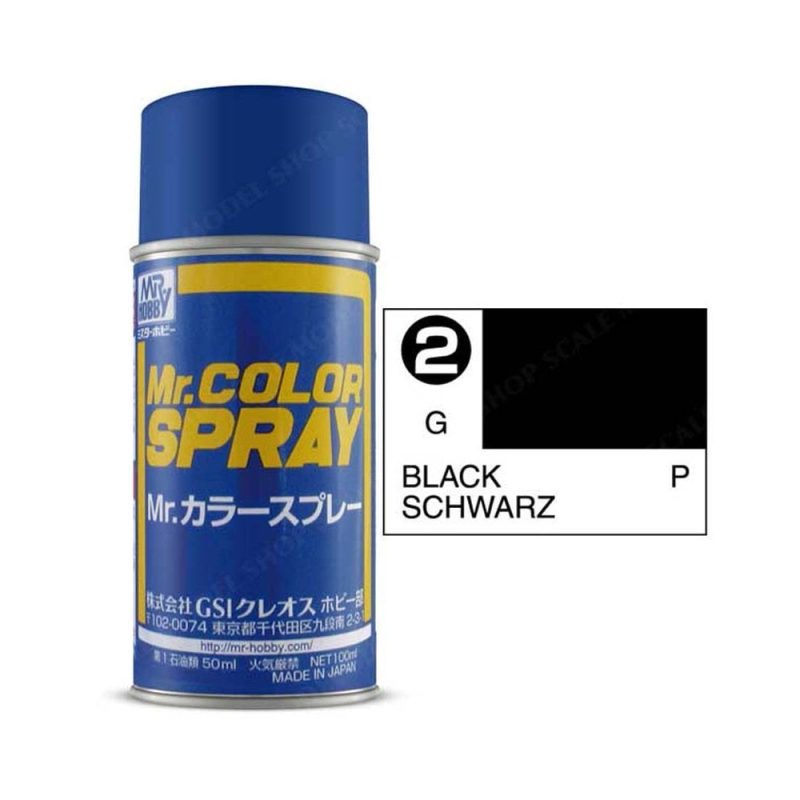 100ml Black Mr Color Spray S-002 100ml Black Mr Color Spray S-002