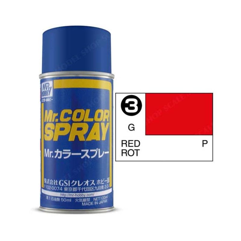 100ml Red Mr Color Spray S-003 100ml Red Mr Color Spray S-003