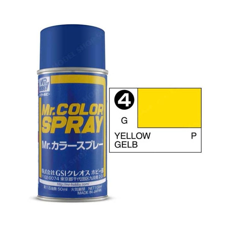 100ml Yellow Mr Color Spray S-004 100ml Yellow Mr Color Spray S-004