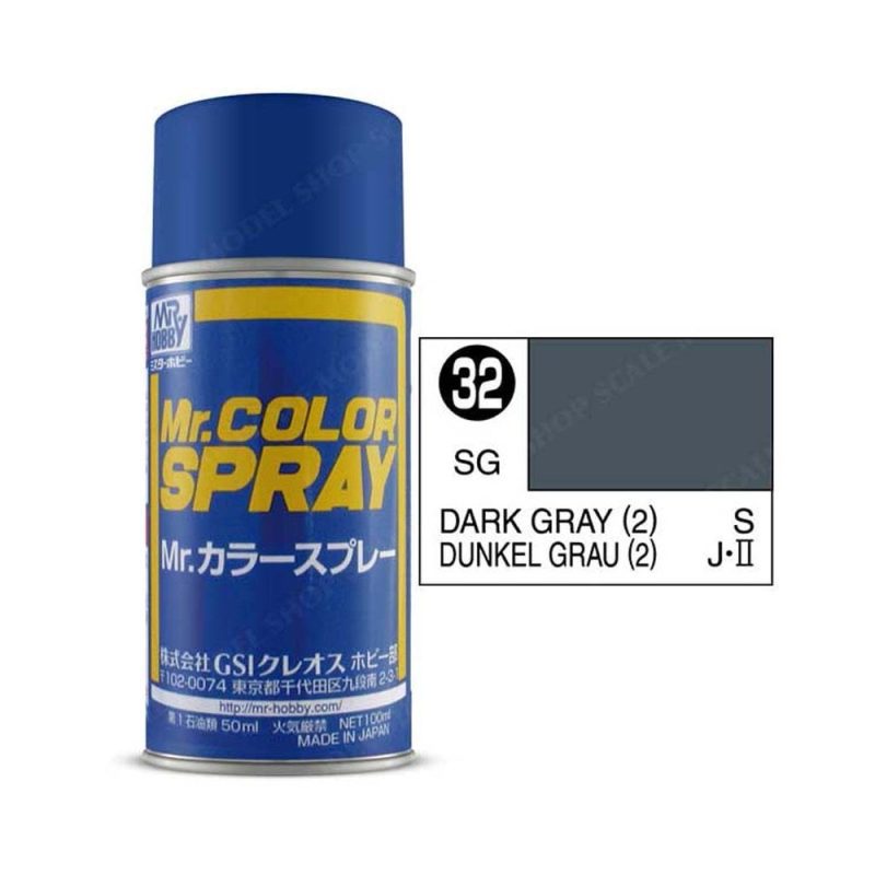 100ml Dark Gray (2) Mr Color Spray S-032 100ml Dark Gray (2) Mr Color Spray S-032