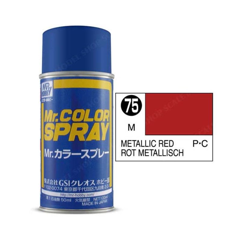 100ml Metallic Red Mr Color Spray S-075 100ml Metallic Red Mr Color Spray S-075