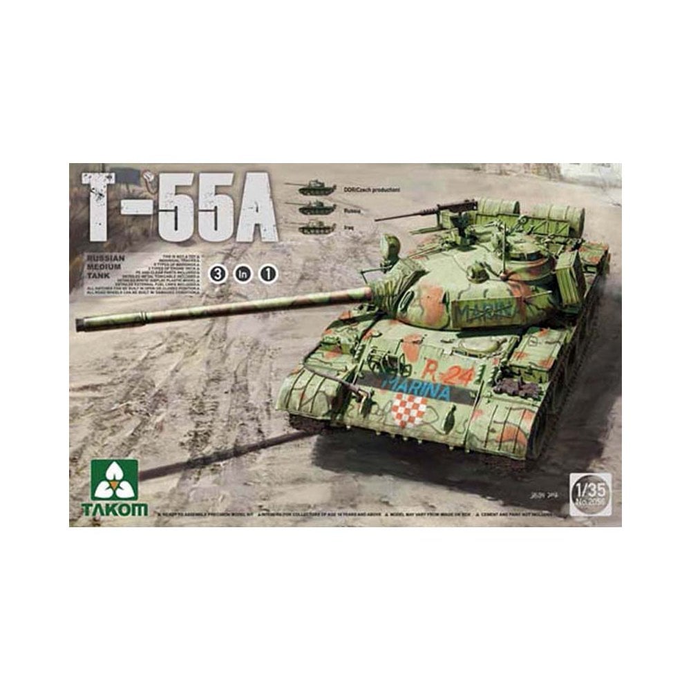 1/35 Russian Medium Tank T-55 A (3 in 1) Takom 02056 1/35 Russian Medium Tank T-55 A (3 in 1) Takom 02056