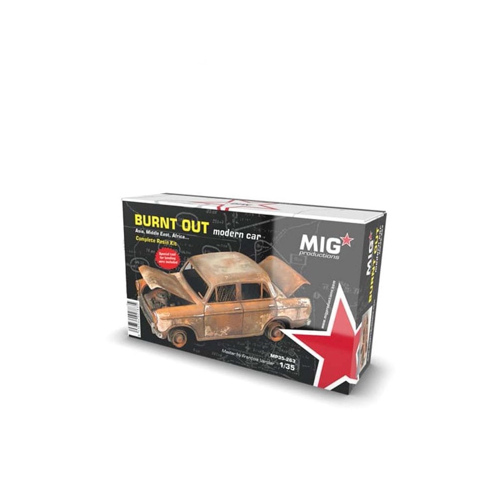 1/35 Burnt Out Modern Car Mig Productions MP35-263 1/35 Burnt Out Modern Car Mig Productions MP35-263