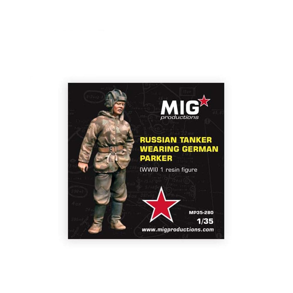 1/35 Russian Tanker Wearing German Parker (WWII) Mig Productions MP35-280 1/35 Russian Tanker Wearing German Parker (WWII) Mig Productions MP35-280