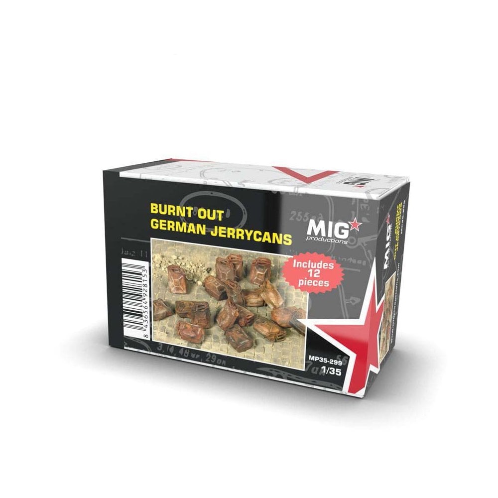 1/35 Burnt Out German Jerrycans Mig Productions MP35-299 1/35 Burnt Out German Jerrycans Mig Productions MP35-299