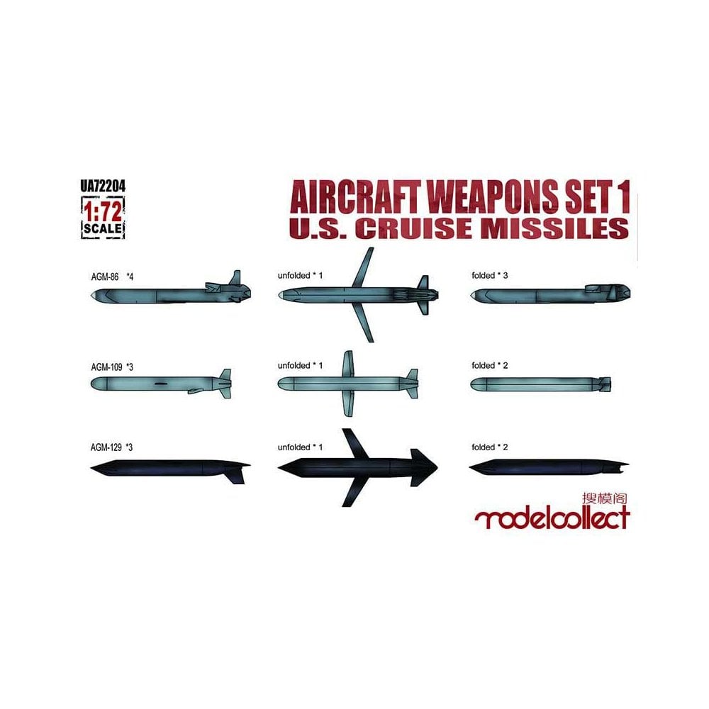 1/72 Aircraft Weapons Set1 U.S.Cruise Missiles Model Collect UA72204 1/72 Aircraft Weapons Set1 U.S.Cruise Missiles Model Collect UA72204