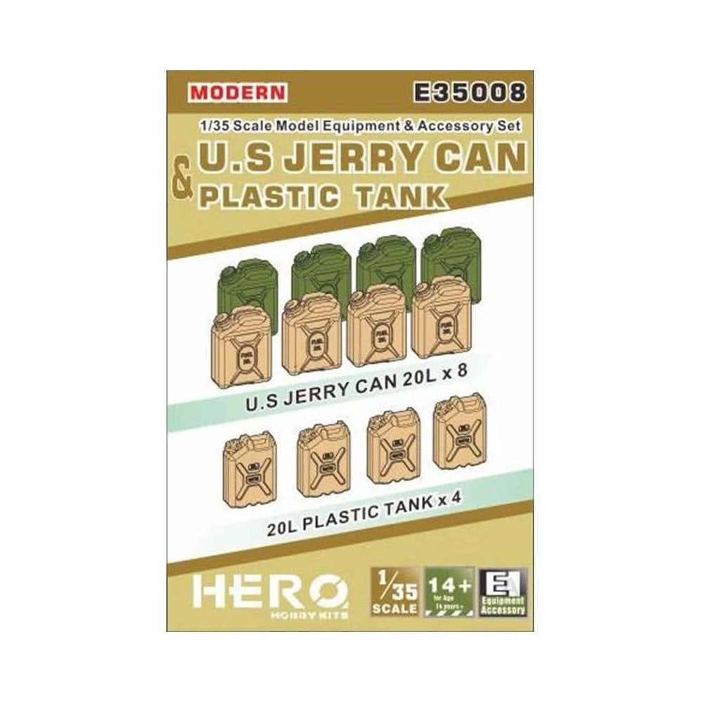 1/35 Modern U.S Jerry Can & Plastic Tank Hero Hobby Kits E35008 1/35 Modern U.S Jerry Can & Plastic Tank Hero Hobby Kits E35008