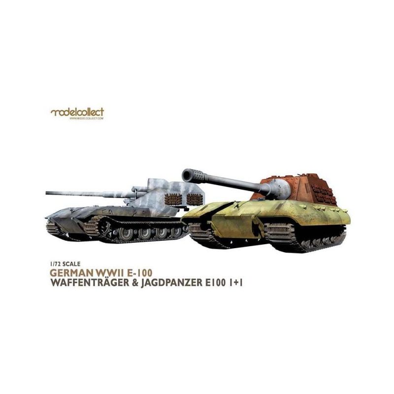 1/72 German WWII E-100 Waffentrager & Jagdpanzer E-100 1+1 Model Collect UA72332
