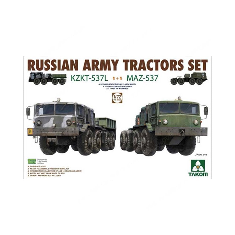 1/72 Russian Army Tractors KZKT-537L & MAZ-537 1+1 Takom 05003 1/72 Russian Army Tractors KZKT-537L & MAZ-537 1+1 Takom 05003