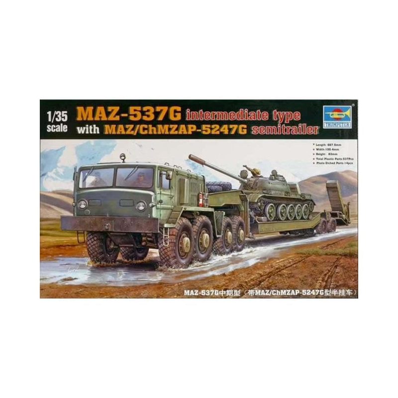 1/35 MAZ-537G Soviet Tank Transporter & Trailer Trumpeter 00211