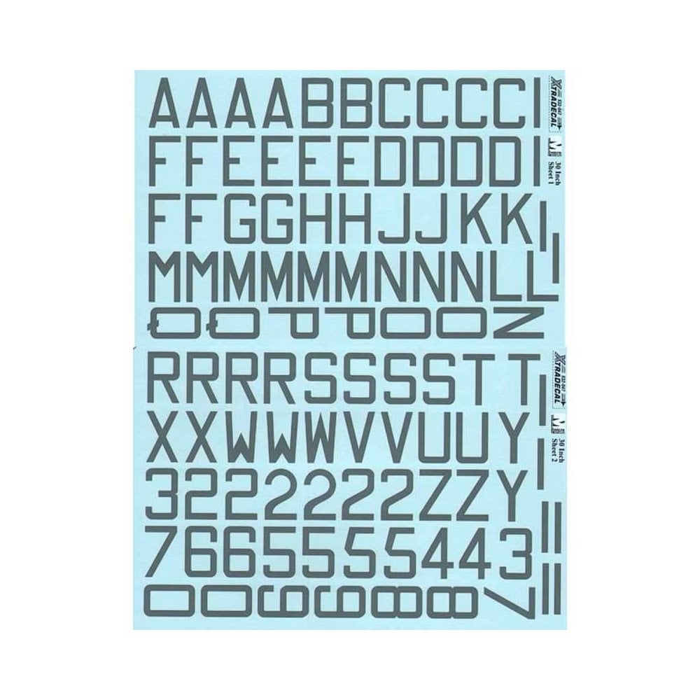 1/32 RAF Code Letters and Numbers 30' m/s/grey Double sheet Xtradecal X32047 1/32 RAF Code Letters and Numbers 30' m/s/grey Double sheet Xtradecal X32047