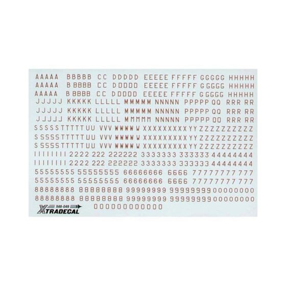 1/48 RAF WWII Bomber Serial Letters and Numbers Xtradecal X48049 1/48 RAF WWII Bomber Serial Letters and Numbers Xtradecal X48049