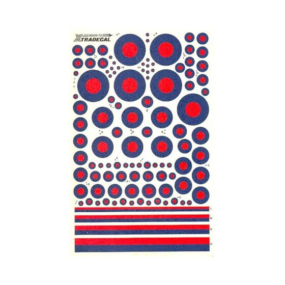 1/72 Post War RAF Low Vis Red/Blue National Insignia/Roundels Xtradecal X72009 1/72 Post War RAF Low Vis Red/Blue National Insignia/Roundels Xtradecal X72009