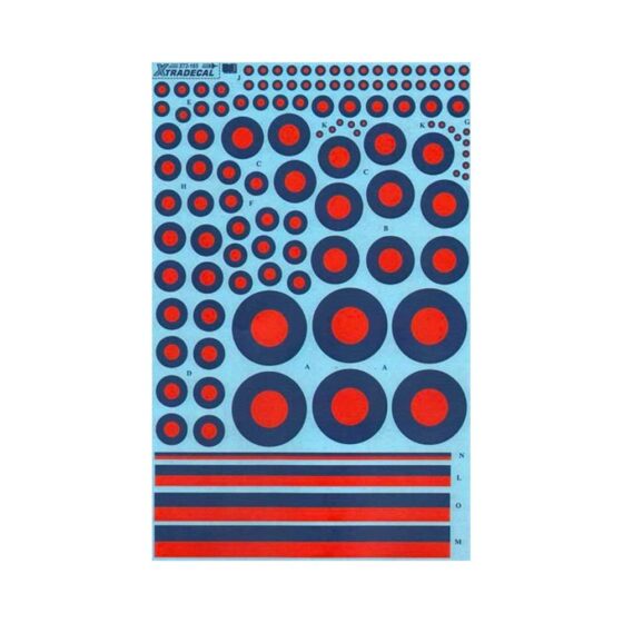 1/72 RAF Post War Red/Blue Tactical Roundels Xtradecal X72165 1/72 RAF Post War Red/Blue Tactical Roundels Xtradecal X72165