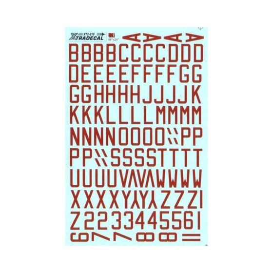 1/72 RAF WWII Dull Red Bomber Code Letters Xtradecal X72210 1/72 RAF WWII Dull Red Bomber Code Letters Xtradecal X72210