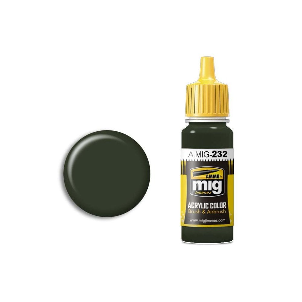 17ml RLM70 Schwartzgrun Ammo A.MIG-0232 17ml RLM70 Schwartzgrun Ammo A.MIG-0232