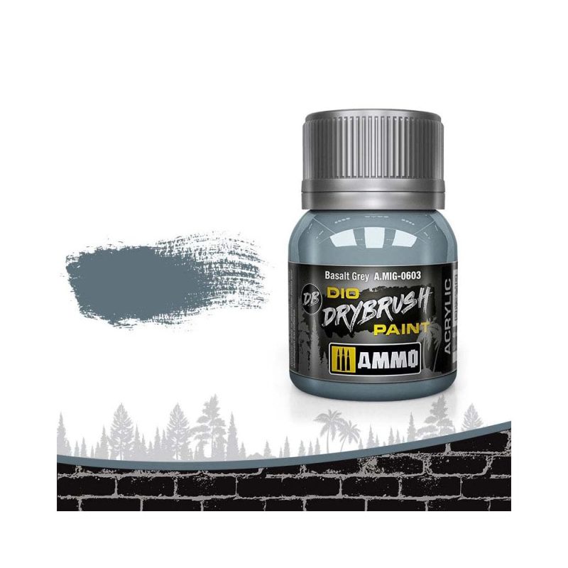 40ml Basalt Grey Dio Dry Brush Paint Ammo A.MIG-0603