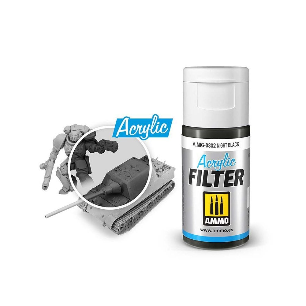 ACRYLIC FILTER Night Black Ammo A.MIG-0802 ACRYLIC FILTER Night Black Ammo A.MIG-0802