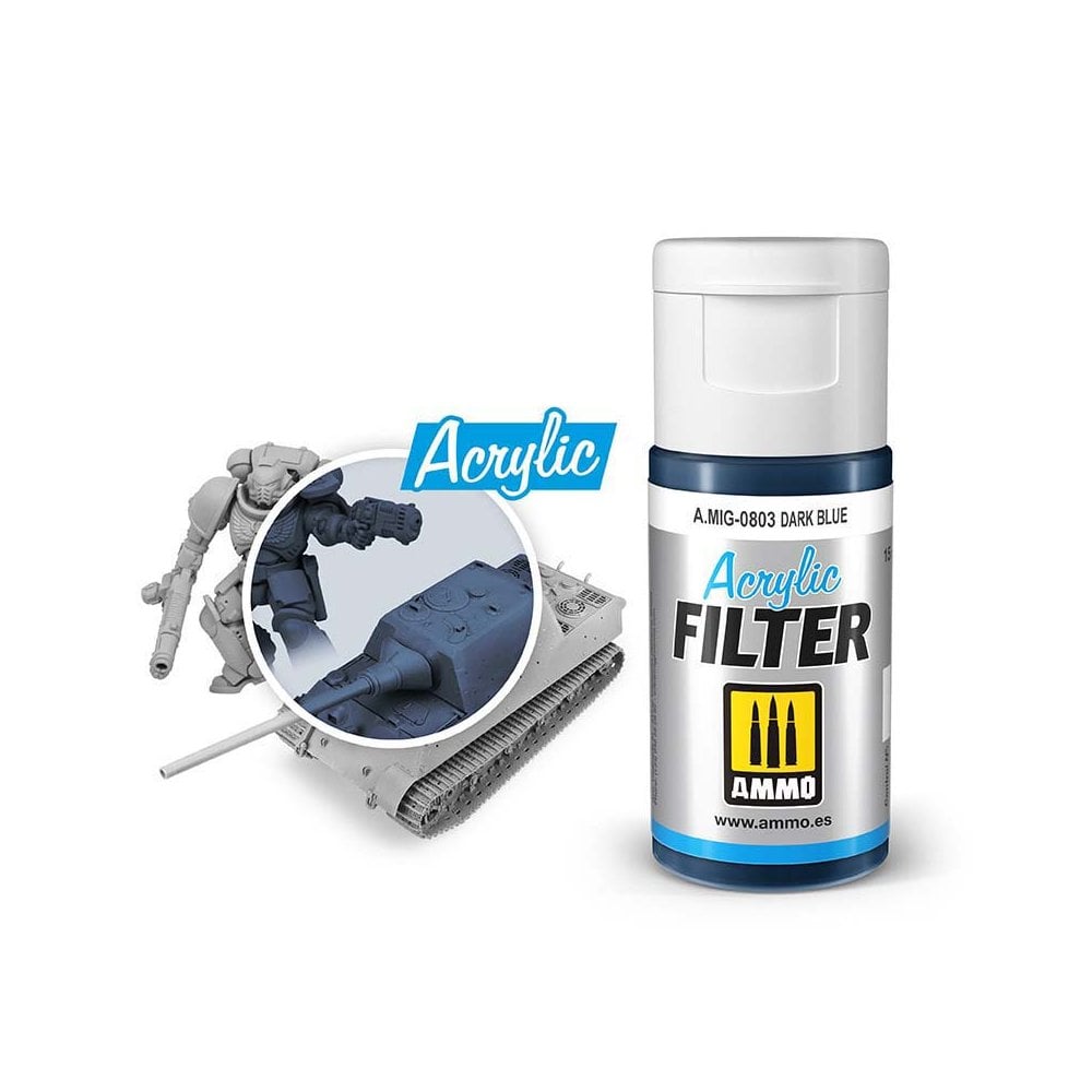 ACRYLIC FILTER Dark Blue Ammo A.MIG-0803 ACRYLIC FILTER Dark Blue Ammo A.MIG-0803