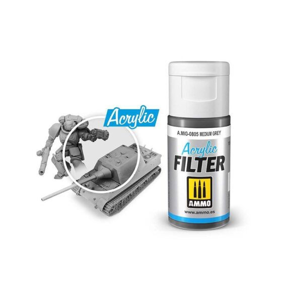 ACRYLIC FILTER Medium Grey Ammo A.MIG-0805 ACRYLIC FILTER Medium Grey Ammo A.MIG-0805
