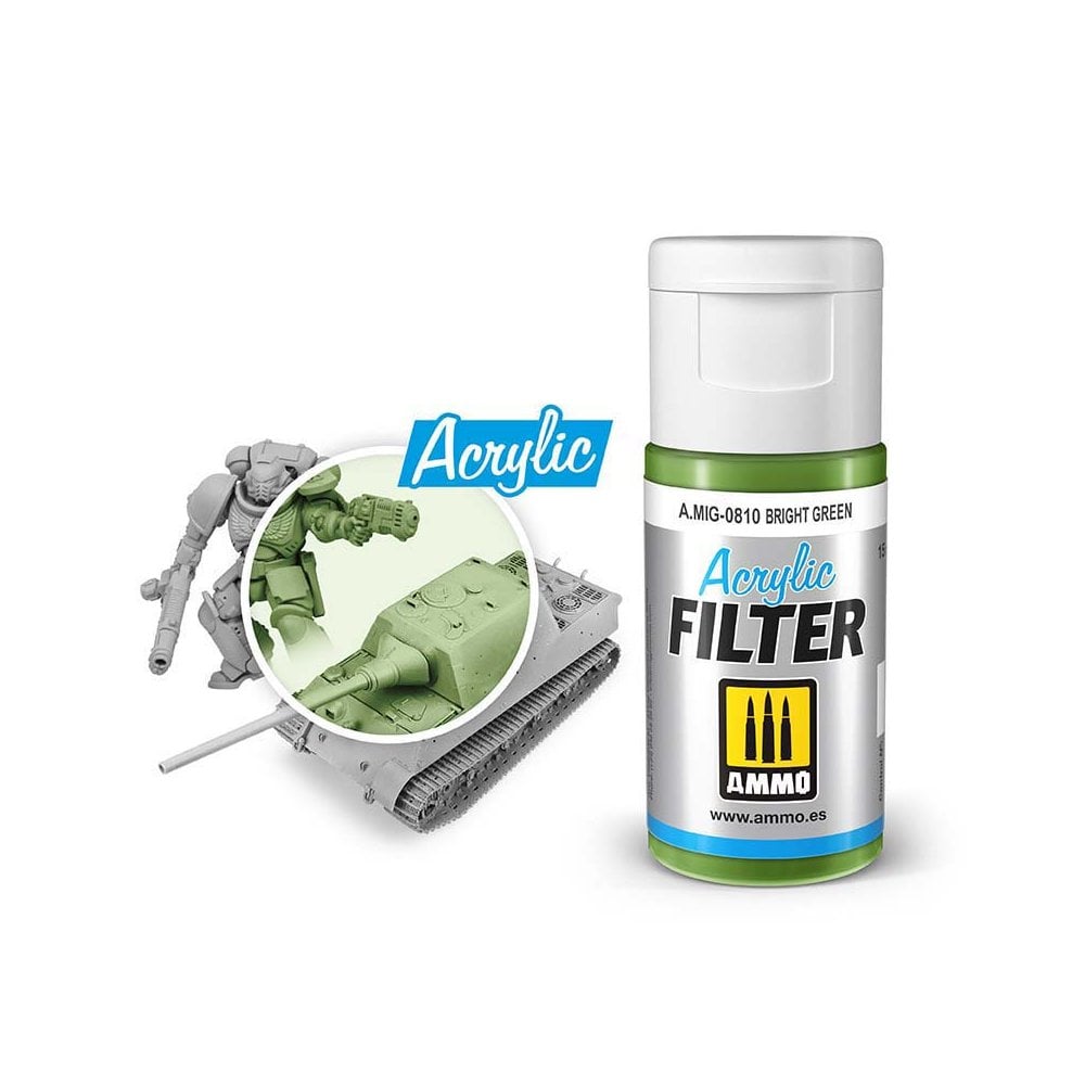 ACRYLIC FILTER Bright Green Ammo A.MIG-0810 ACRYLIC FILTER Bright Green Ammo A.MIG-0810