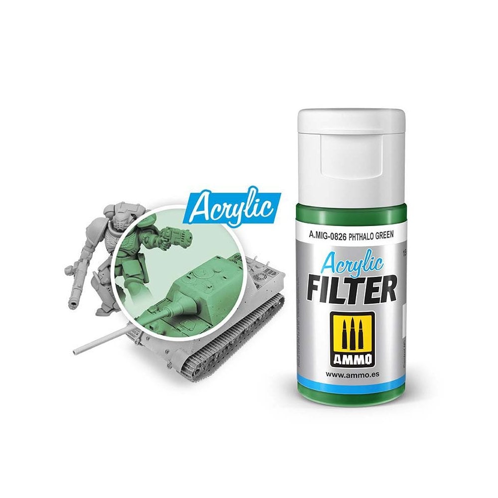 ACRYLIC FILTER Phthalo Green Ammo A.MIG-0826 ACRYLIC FILTER Phthalo Green Ammo A.MIG-0826