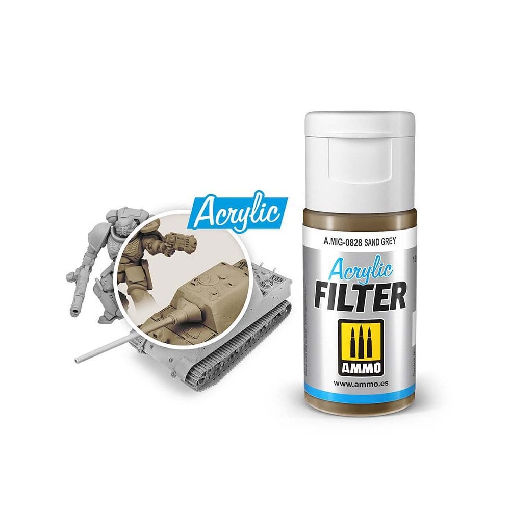 ACRYLIC FILTER Sand Grey Ammo A.MIG-0828 ACRYLIC FILTER Sand Grey Ammo A.MIG-0828