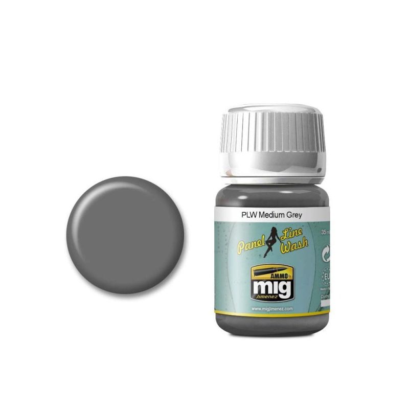 35ml Medium Grey Panel Line Wash Ammo A.MIG-1601