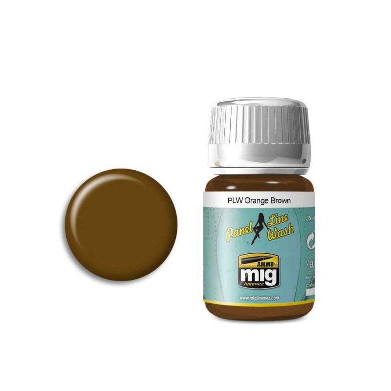 35ml Orange Brown Panel Line Wash Ammo A.MIG-1616