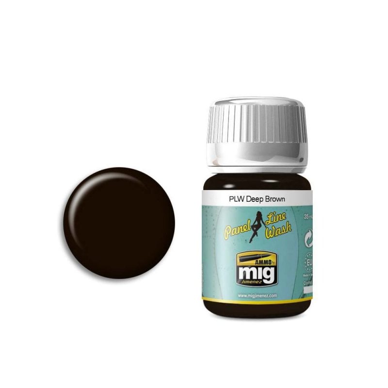35ml Deep Brown Panel Line Wash Ammo A.MIG-1618 35ml Deep Brown Panel Line Wash Ammo A.MIG-1618