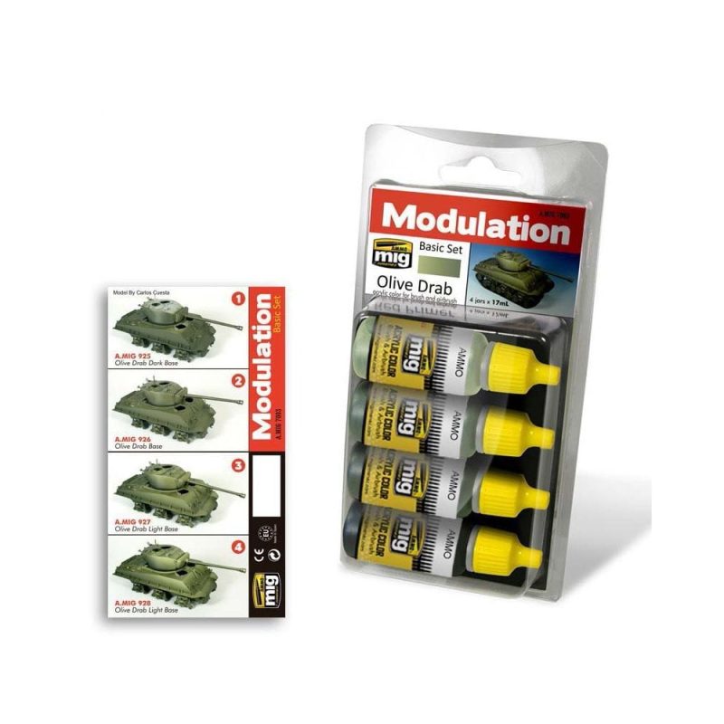 Olive Drab Modulation Set Ammo A.MIG-7003 Olive Drab Modulation Set Ammo A.MIG-7003