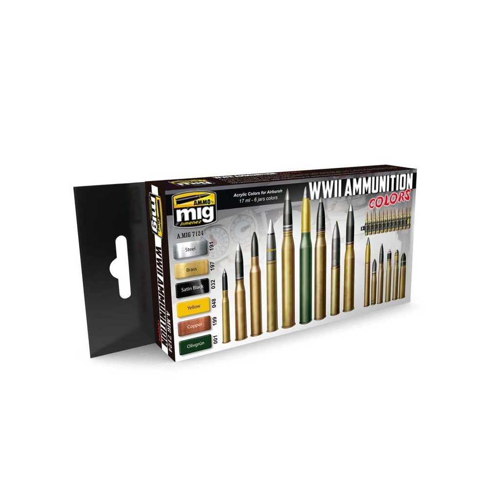 WWII Ammunition Colours Set Ammo A.MIG-7124 WWII Ammunition Colours Set Ammo A.MIG-7124