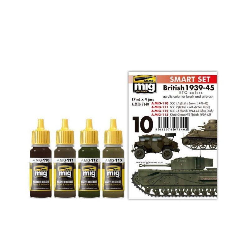 British 1939-45 European Colours Set [10] Ammo A.MIG-7140