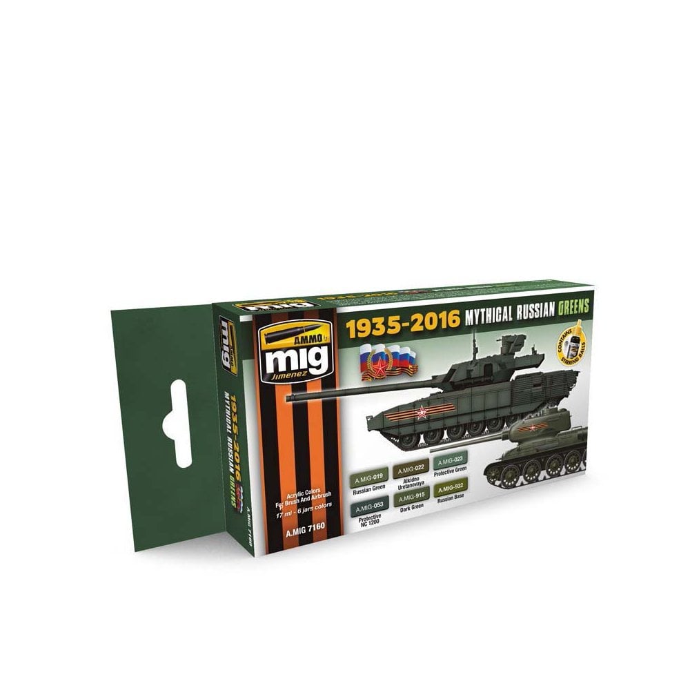 Mythical Russian Green Colors 1935-2016 Set Ammo A.MIG-7160 Mythical Russian Green Colors 1935-2016 Set Ammo A.MIG-7160