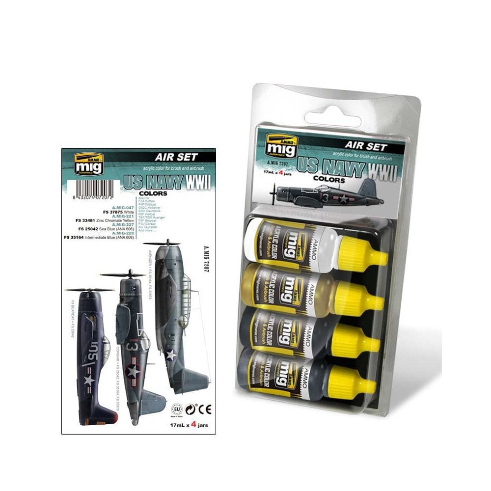 US Navy WWII Colors Set Ammo A.MIG-7207 US Navy WWII Colors Set Ammo A.MIG-7207