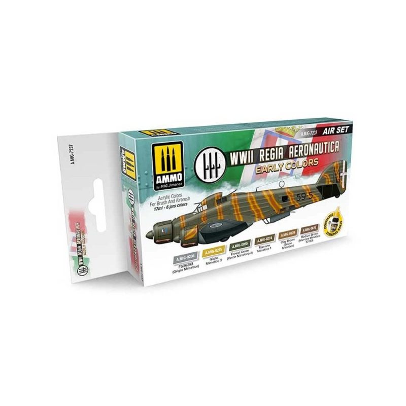 WWII Regia Aeronautica Early Colors Paint Set Ammo A.MIG-7237