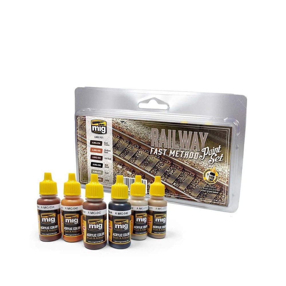 Railway Fast Method Paint Set Set Ammo A.MIG-7471 Railway Fast Method Paint Set Set Ammo A.MIG-7471