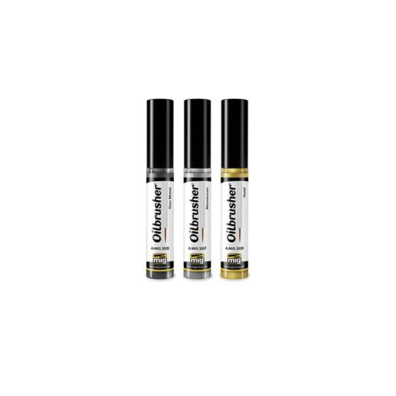 Oilbrusher Bright Metal Colors Set Ammo A.MIG-7507 Oilbrusher Bright Metal Colors Set Ammo A.MIG-7507