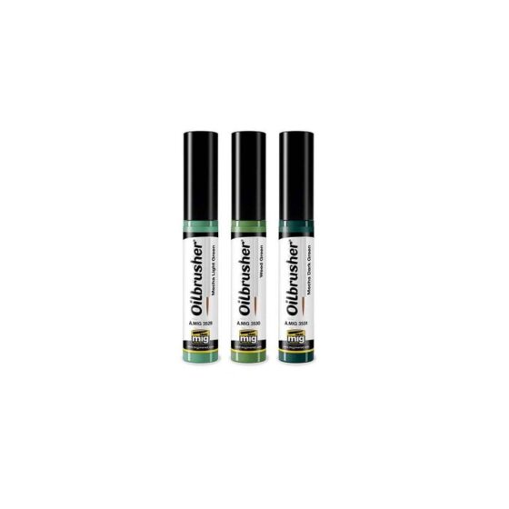 Oilbrusher Mechas Green Tones Set Ammo A.MIG-7509 Oilbrusher Mechas Green Tones Set Ammo A.MIG-7509
